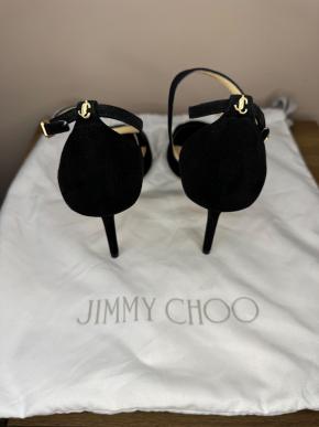 Jimmy Choo Black Suede Emsy 85 Sandals 4