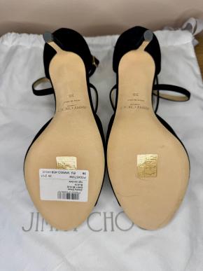 Jimmy Choo Black Suede Emsy 85 Sandals 5