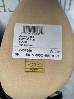 Jimmy Choo Black Suede Emsy 85 Sandals 6