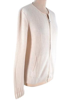 Ivory Knitted Cashmere Blend Zip-Up Cardigan 8