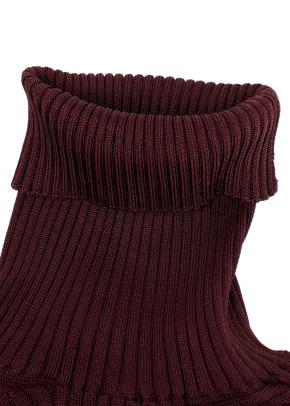 Burgundy Long Sleeve Ribbed Turtleneck Top 7
