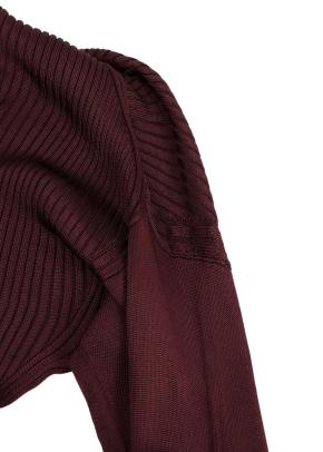 Burgundy Long Sleeve Ribbed Turtleneck Top 5