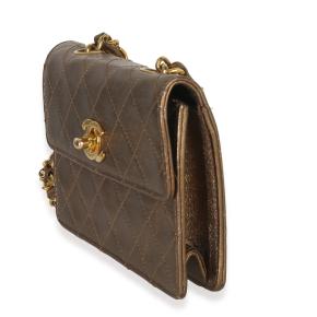 Chanel Metallic Quilted Lambskin Extra Mini Square Flap Bag 4