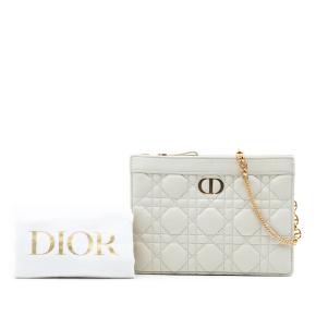 Dior White Supple Cannage Calfskin Caro Every Dior Pouch 8