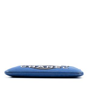 Chanel Blue Medium Canvas La Pausa Zip O Case Clutch 3