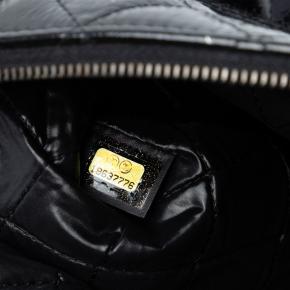 Chanel Black Large Quilted Patent O Case Clutch 6