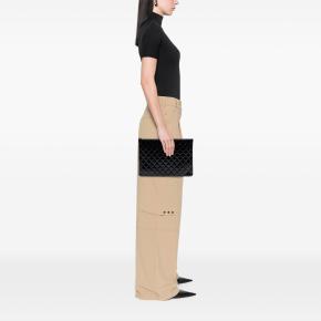 Chanel Black Large Quilted Patent O Case Clutch 7