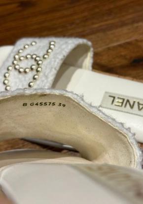 Chanel Embellished Terrycloth Slides 6