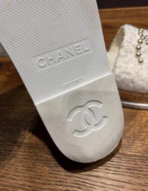 Chanel Embellished Terrycloth Slides 4