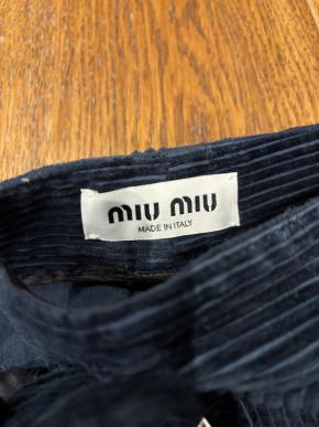 Miu Miu Navy Velvet Trousers 5