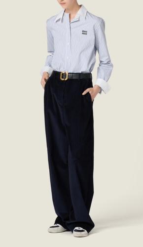 Miu Miu Navy Velvet Trousers 7