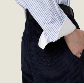 Miu Miu Navy Velvet Trousers 4