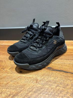 Chanel Black Fabric Trainers 2