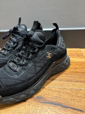 Chanel Black Fabric Trainers 7