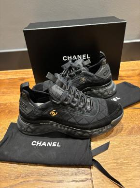 Chanel Black Fabric Trainers 8