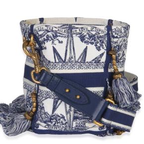 Christian Dior  Toile de Jouy Embroidery D-Bubble Bucket Bag 3