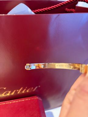 Cartier Full Pave Set Diamond Rose Gold Love Bracelet 17 with box and receipt 8