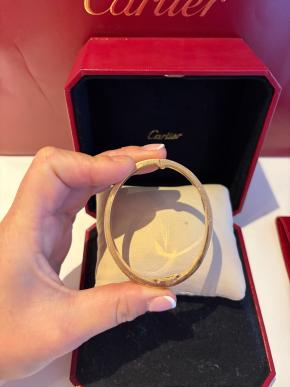 Cartier Full Pave Set Diamond Rose Gold Love Bracelet 17 with box and receipt 4