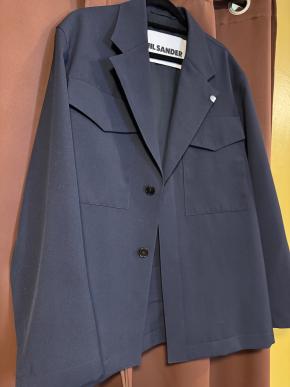 Jil Sander Navy Blue Gabardine Wool Jacket 4