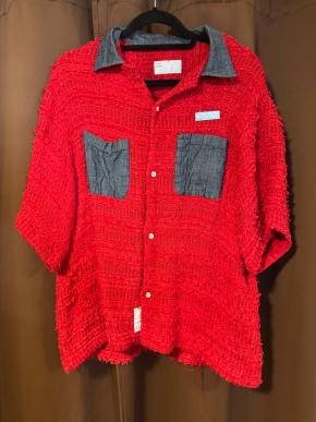 4S Designs Red Boucle And Chambray Shirt 2