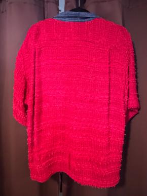 4S Designs Red Boucle And Chambray Shirt 3