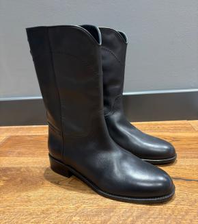 Chanel Black Leather CC Boots 2