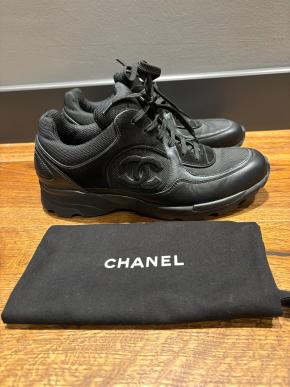 Chanel Black CC Trainers 8