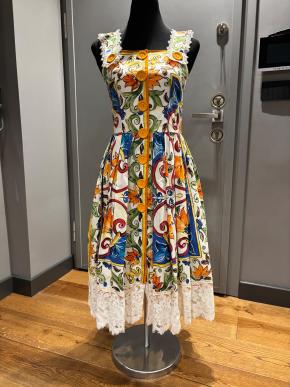 Dolce & Gabbana Majoilca Print Midi Dress 9