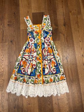 Dolce & Gabbana Majoilca Print Midi Dress 8