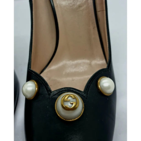 Gucci Embellished Black Leather Pumps 8