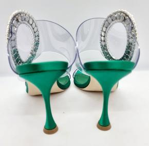 Jimmy Choo Oversized Crystal Buckle Sandals 5