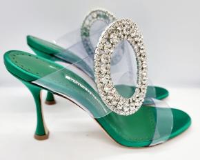 Jimmy Choo Oversized Crystal Buckle Sandals 4