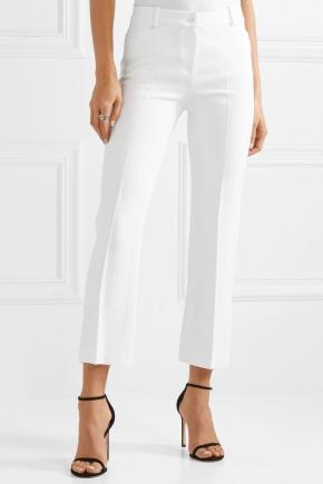 Michael Kors White Crepe Cropped Trousers 9