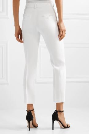 Michael Kors White Crepe Cropped Trousers 8