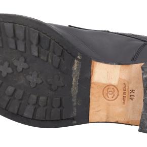 Chanel Interlocking CC Logo Leather Combat Boots 6