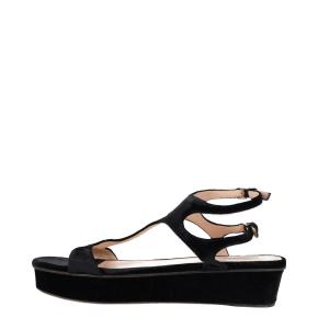 Valentino Black Velvet Platform Sandals 6