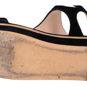 Valentino Black Velvet Platform Sandals 7