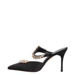 Manolo Blahnik Lurum 90MM Embellished Satin Mules 3