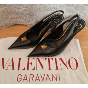 Valentino Black Slingback Heeled Sandals 2