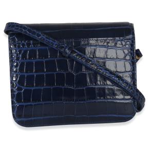Balenciaga B. Navy Croc Small Shoulder Bag 2