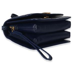 Balenciaga B. Navy Croc Small Shoulder Bag 6