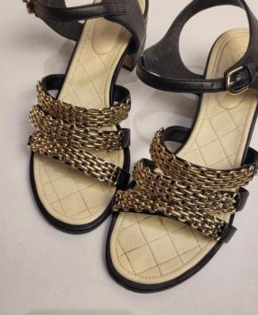 Chanel Chain Embellished Sandals 8