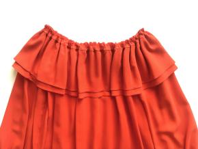Michael Kors Red Off The Shoulder Crepe Top 12