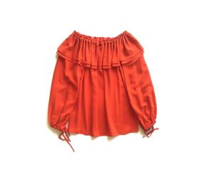 Michael Kors Red Off The Shoulder Crepe Top 2