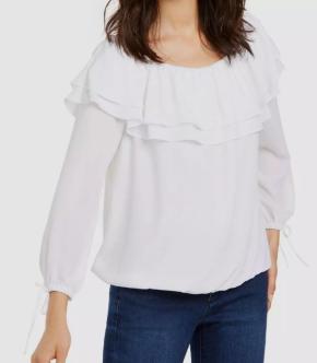 Michael Kors Red Off The Shoulder Crepe Top 3