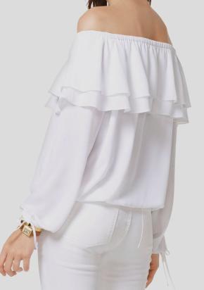 Michael Kors Red Off The Shoulder Crepe Top 13