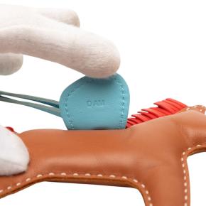 Hermes Tan Milo Lambskin Grigri Rodeo Pegase Bag Charm MM 3