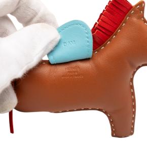 Hermes Tan Milo Lambskin Grigri Rodeo Pegase Bag Charm MM 4