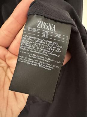 Zegna Dark Navy Cotton Shirt 7