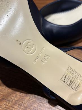 Chanel Bicolour Leather Slingback Sandals 4